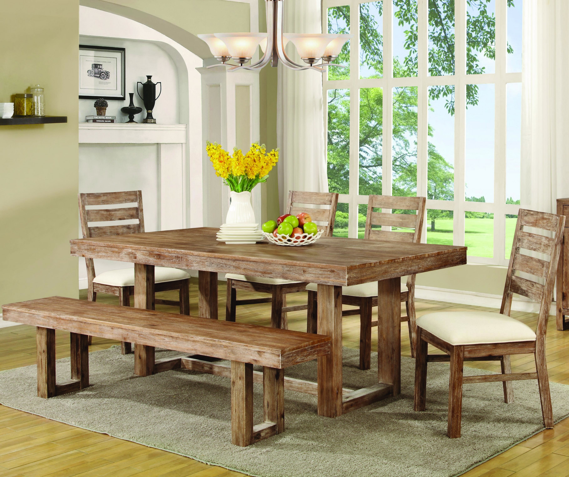Dining Table with Bench New Coaster Elmwood Rustic Table and Chair Set with Dining Bench