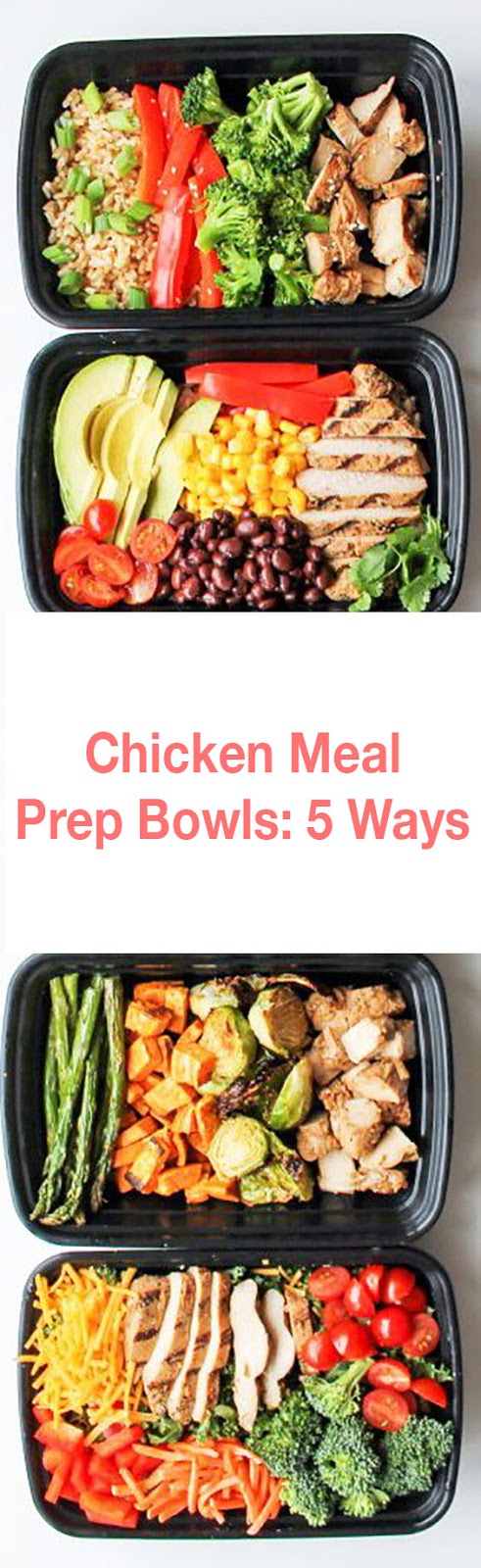 Chicken Meal Prep Bowls 5 Ways