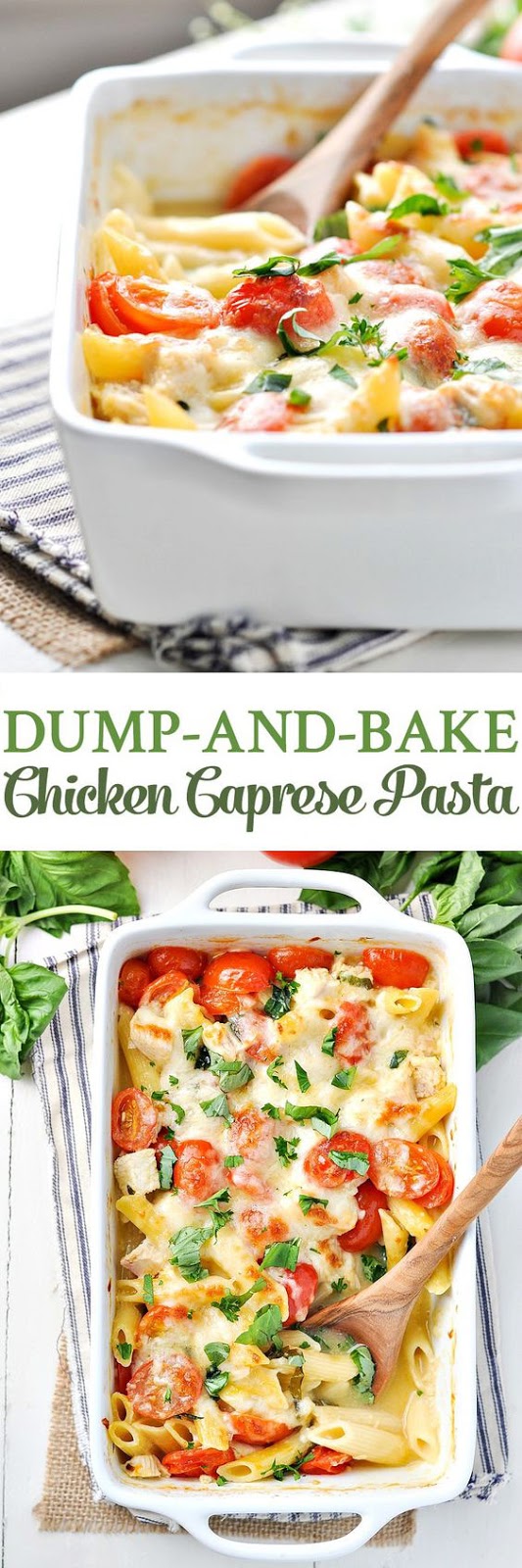 Dump-and-Bake Chicken Caprese Pasta