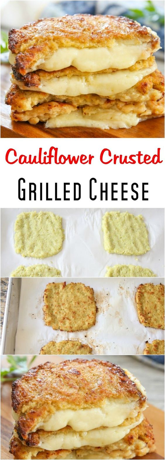 Cauliflower Crusted Grilled Cheese Sandwiches