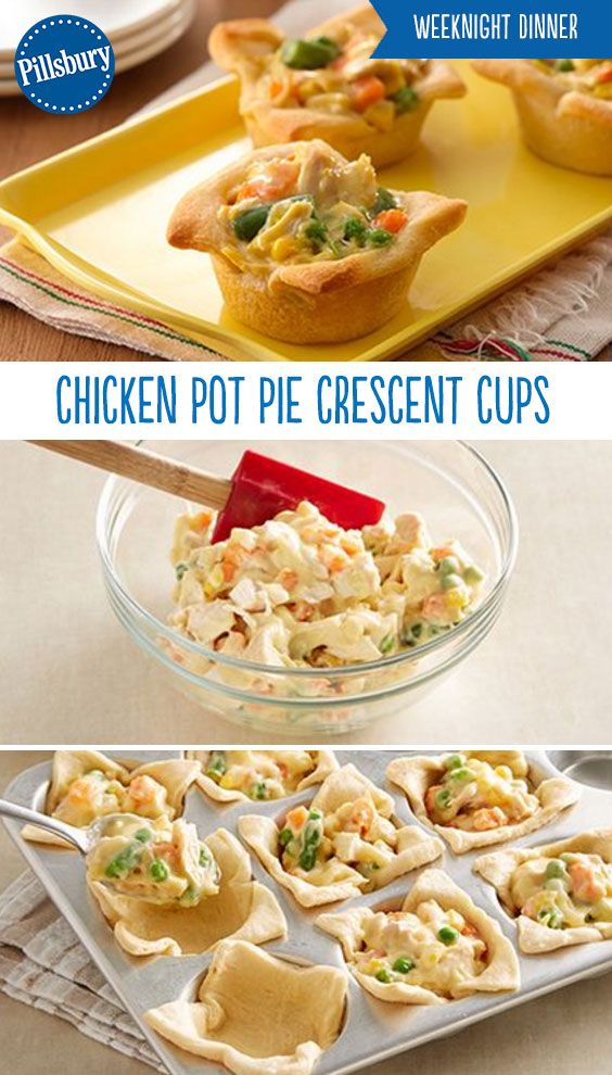Chicken Pot Pie Crescent Cups