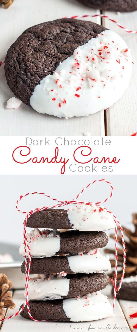 Dark Chocolate Candy Cane Cookies