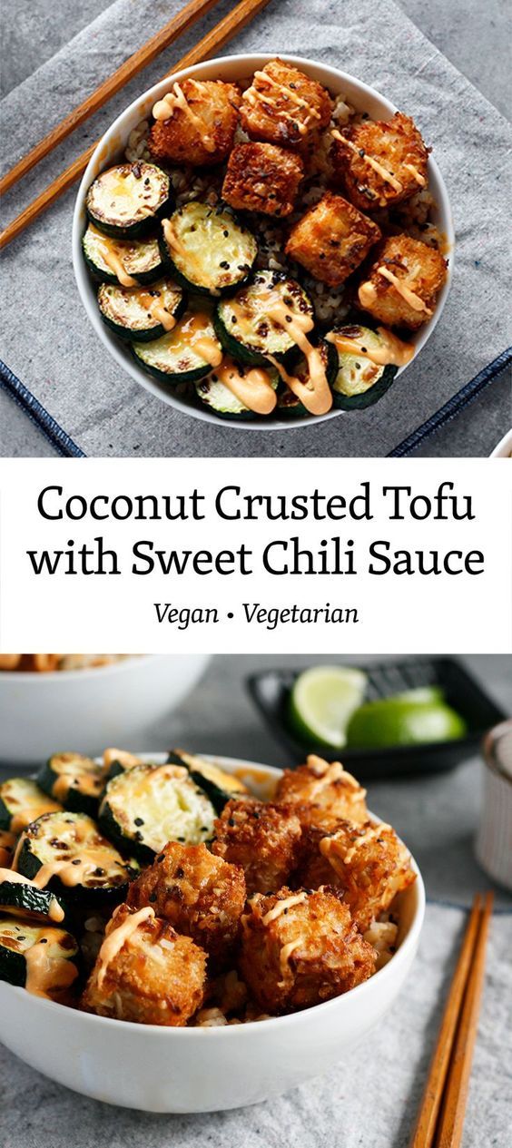 Coconut Crusted Tofu with Sweet Chili Sauce