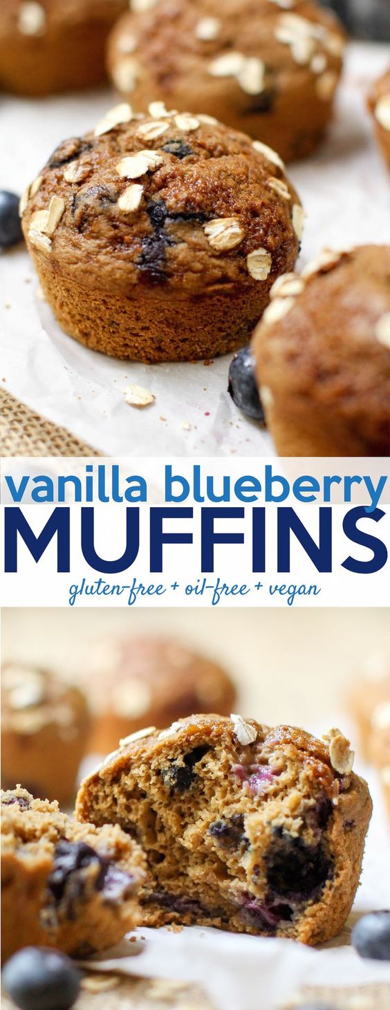 Vegan Blueberry Muffin (Oil Free + Gluten Free)