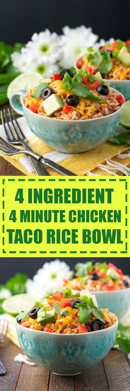 4-Ingredient, 4-Minute Chicken Taco Rice Bowls