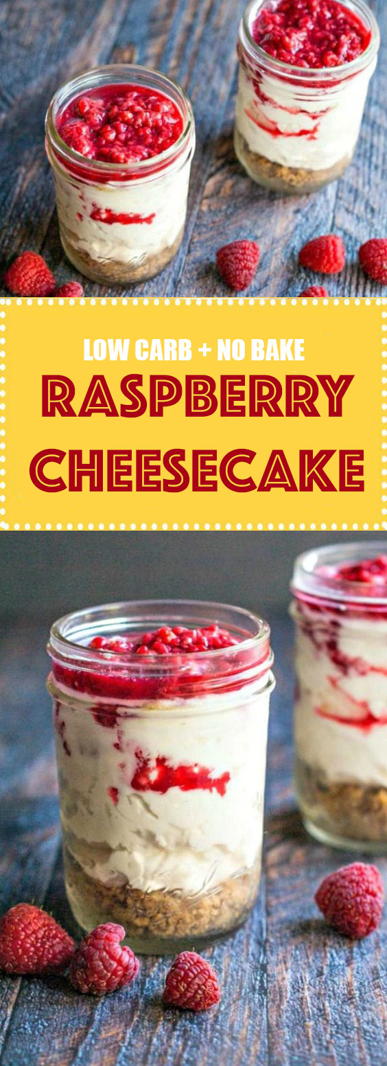 Low Carb Raspberry No Bake Cheesecake