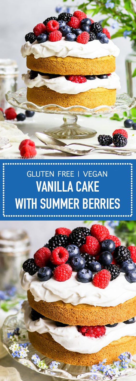 Gluten Free + Vegan Vanilla Cake with Summer Berries