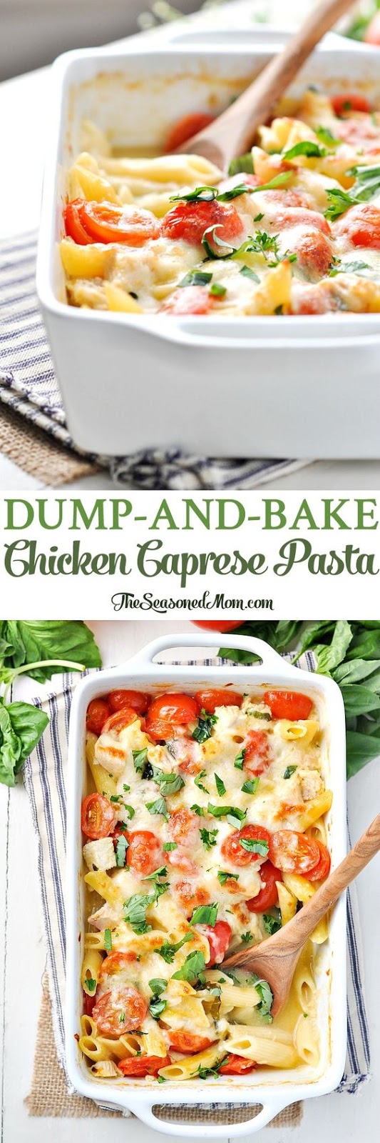 Dump-and-Bake Chicken Caprese Pasta