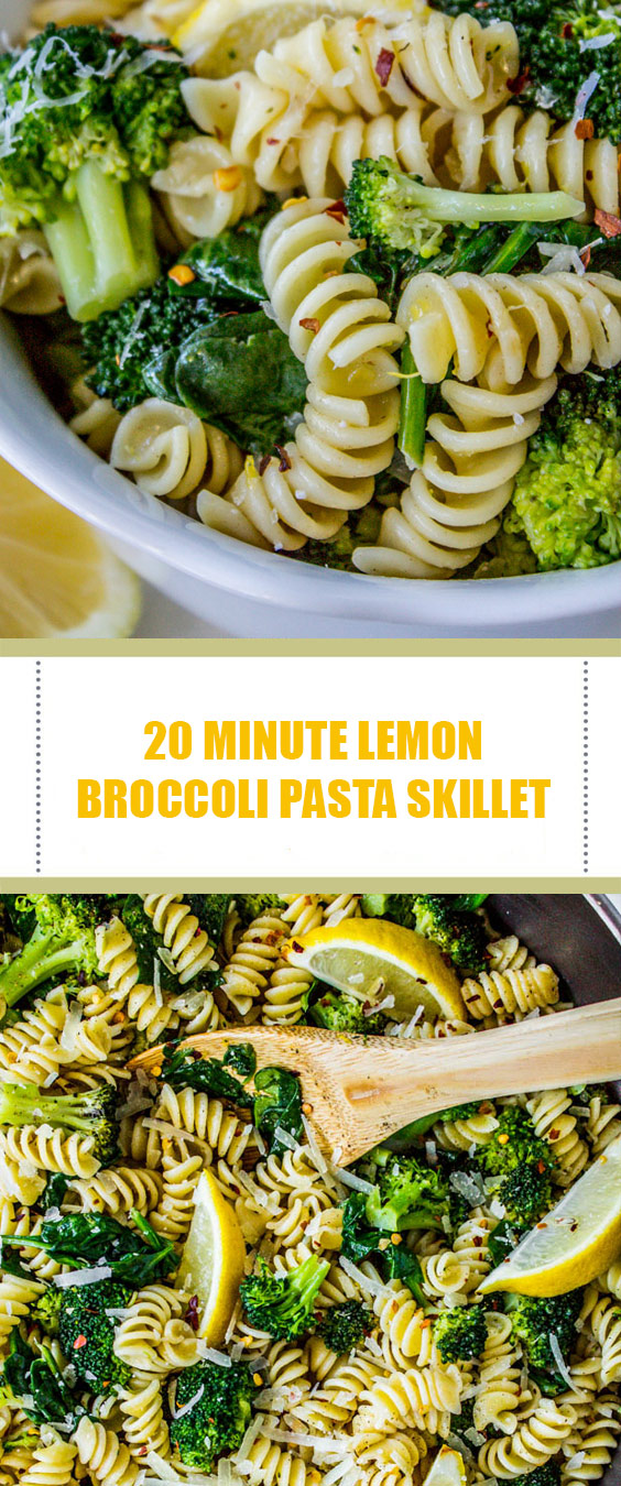 20 Minute Lemon Broccoli Pasta Skillet