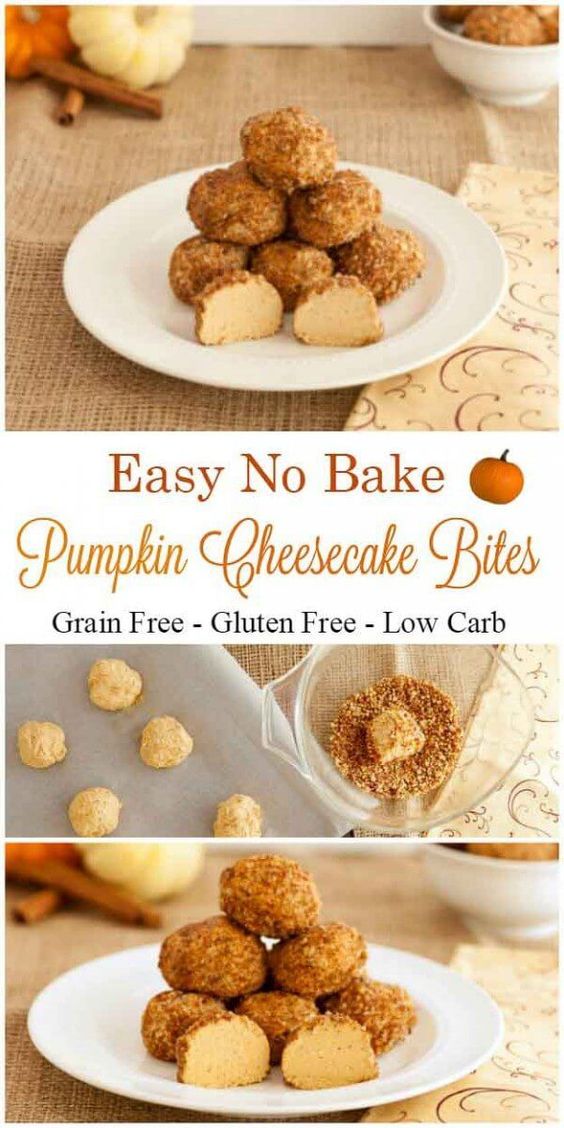 No Bake Pumpkin Cheesecake Bites