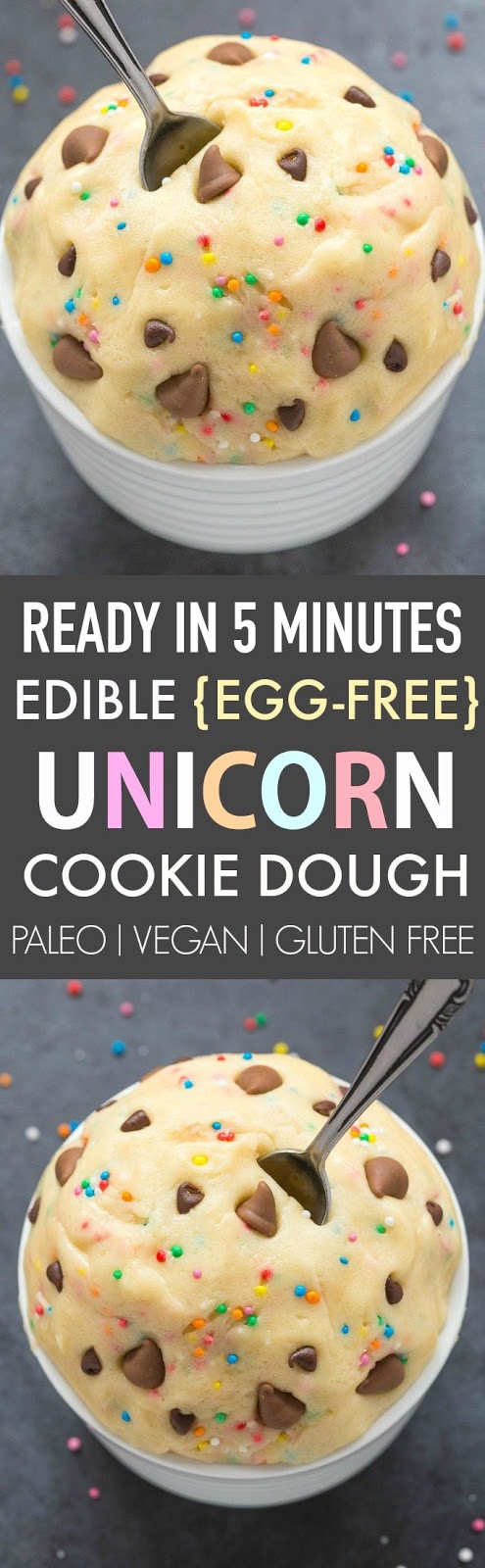 No Bake Edible and Egg-free Unicorn Cookie Dough