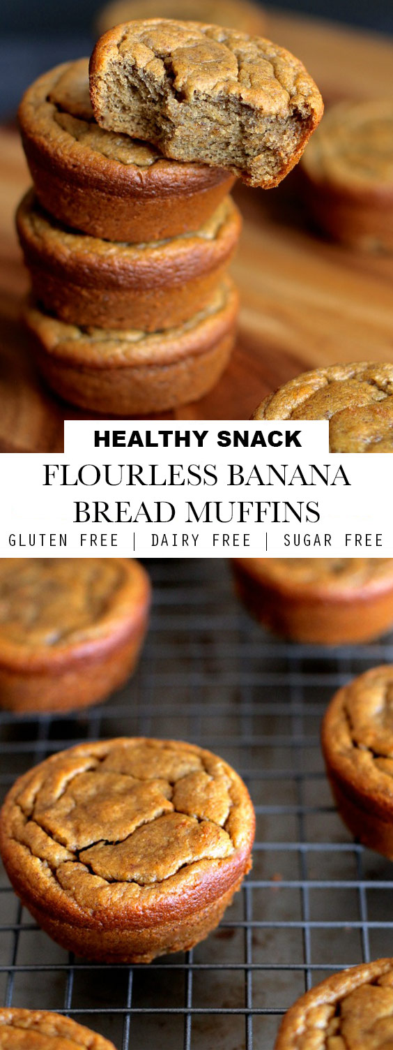 Sugar Free Flourless Banana Bread Muffins