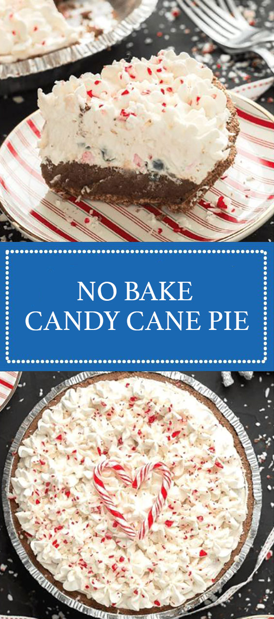 No Bake Candy Cane Pie