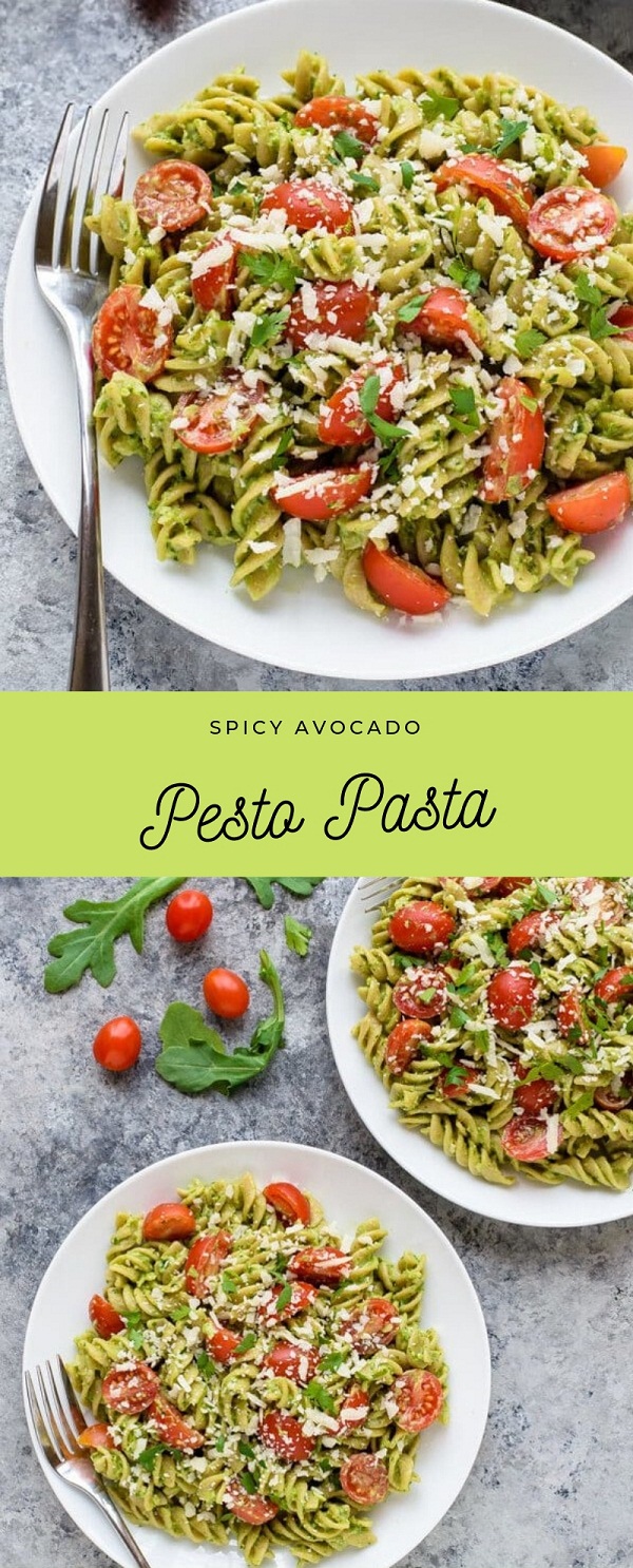 Spicy Avocado Pesto Pasta