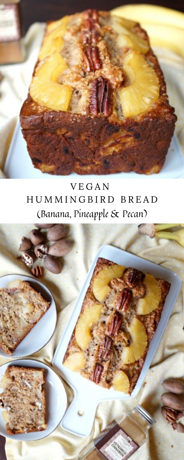 Vegan Hummingbird Bread (Banana, Pineapple & Pecan)