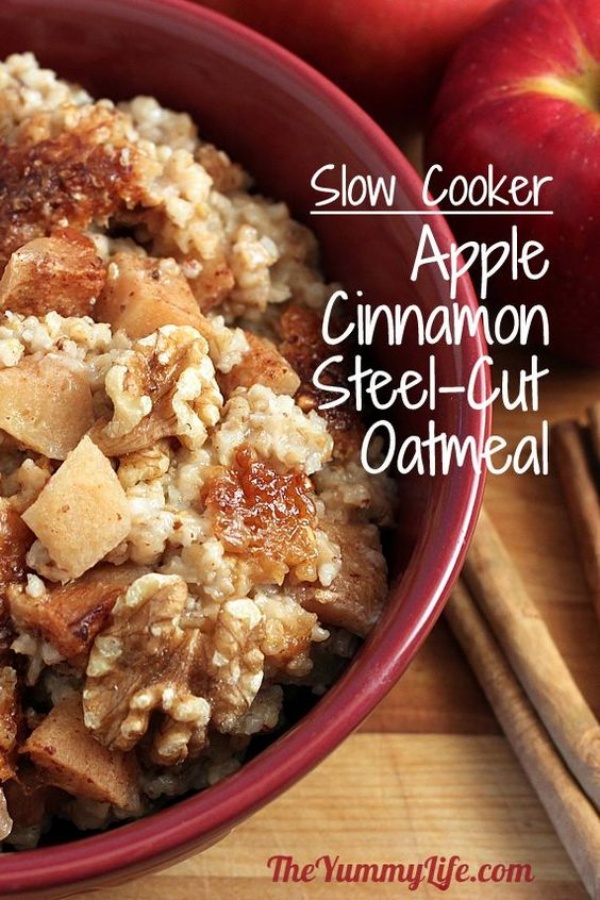 Slow Cooker, Apple Cinnamon Steel-Cut Oatmeal Recipes – Home