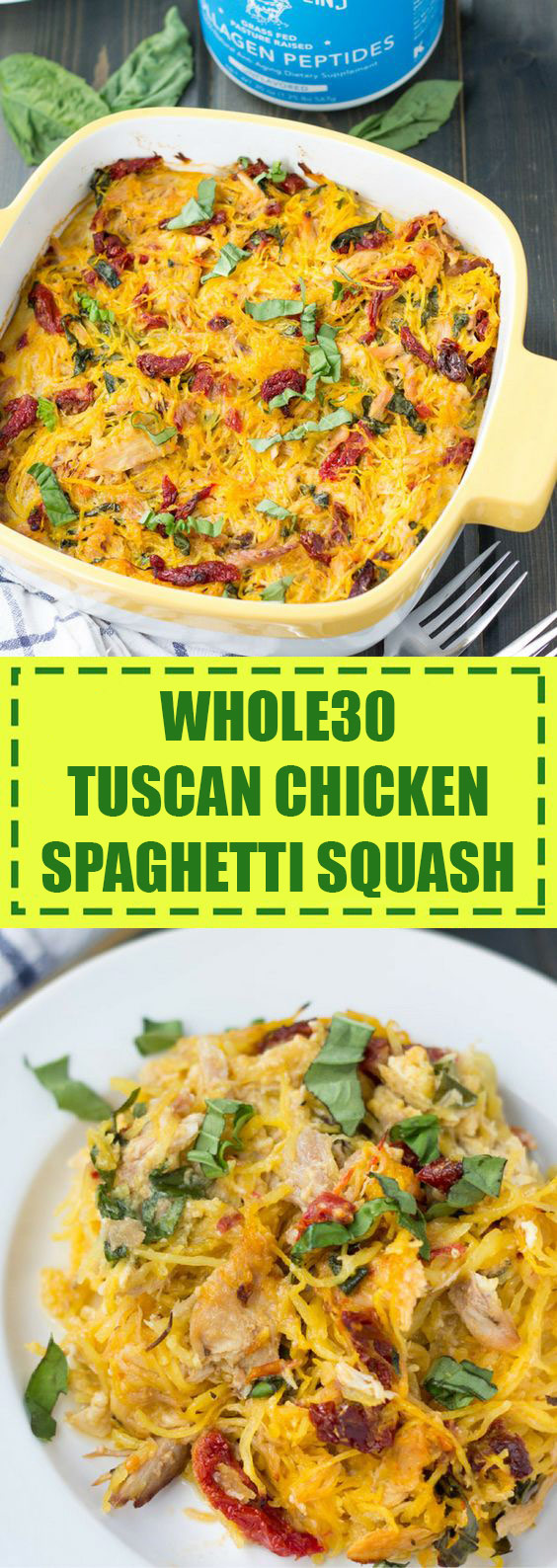 Whole30 Tuscan Chicken Spaghetti Squash