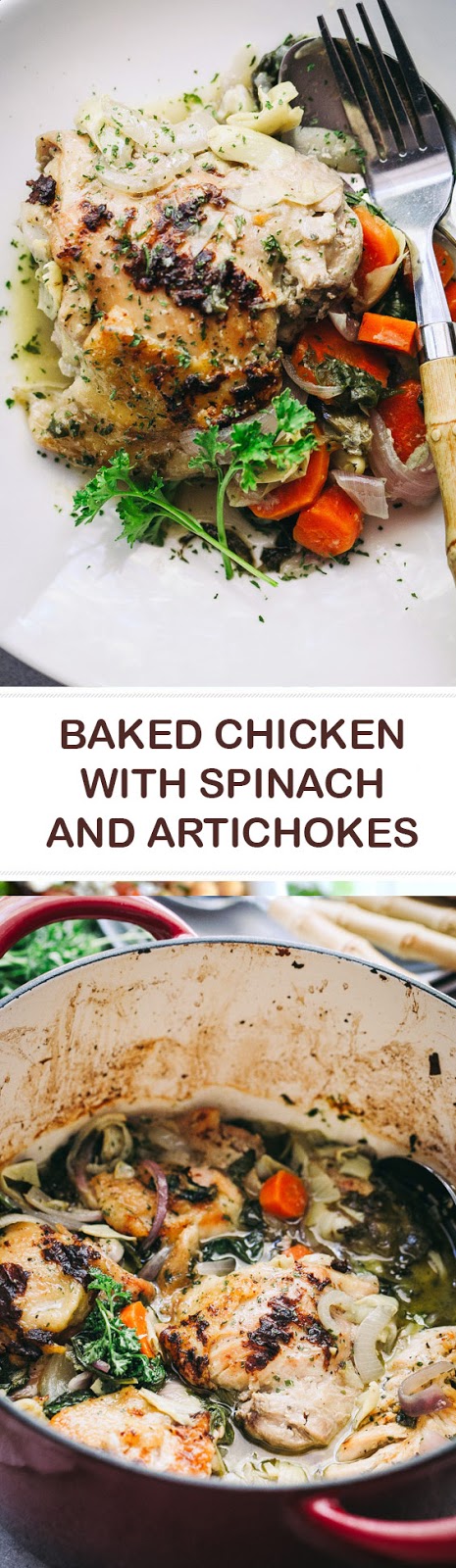 Baked Chicken with Spinach and Artichokes