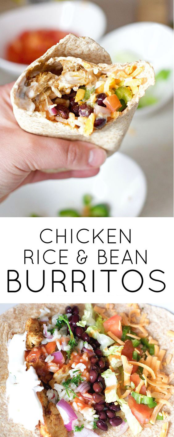 Chicken Rice and Black Bean Burritos