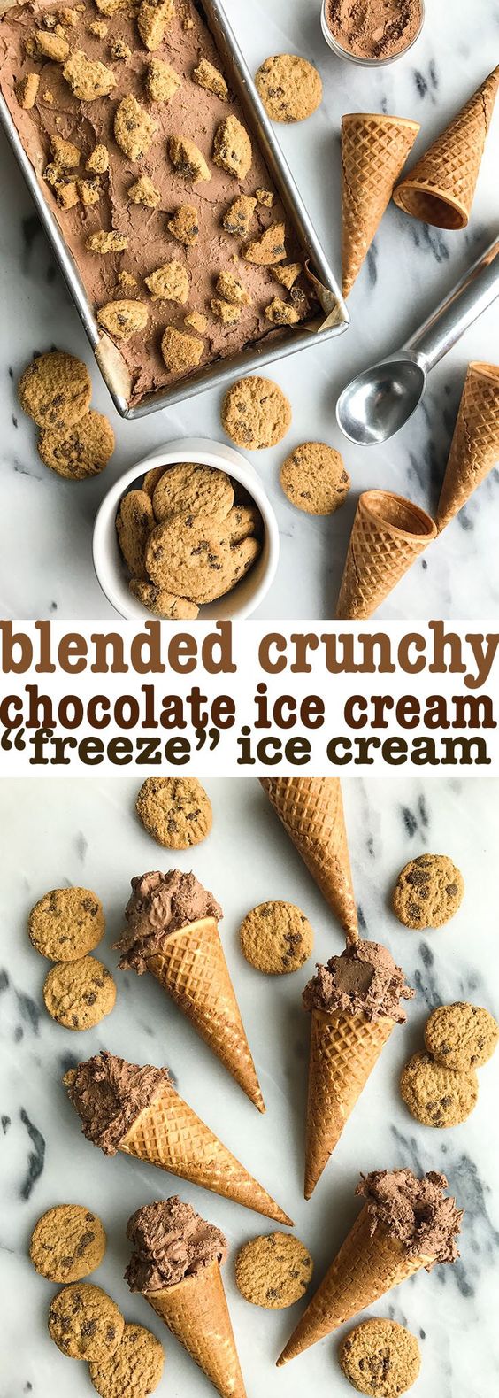 Blended Crunchy Chocolate Cookie "Freeze" Ice Cream