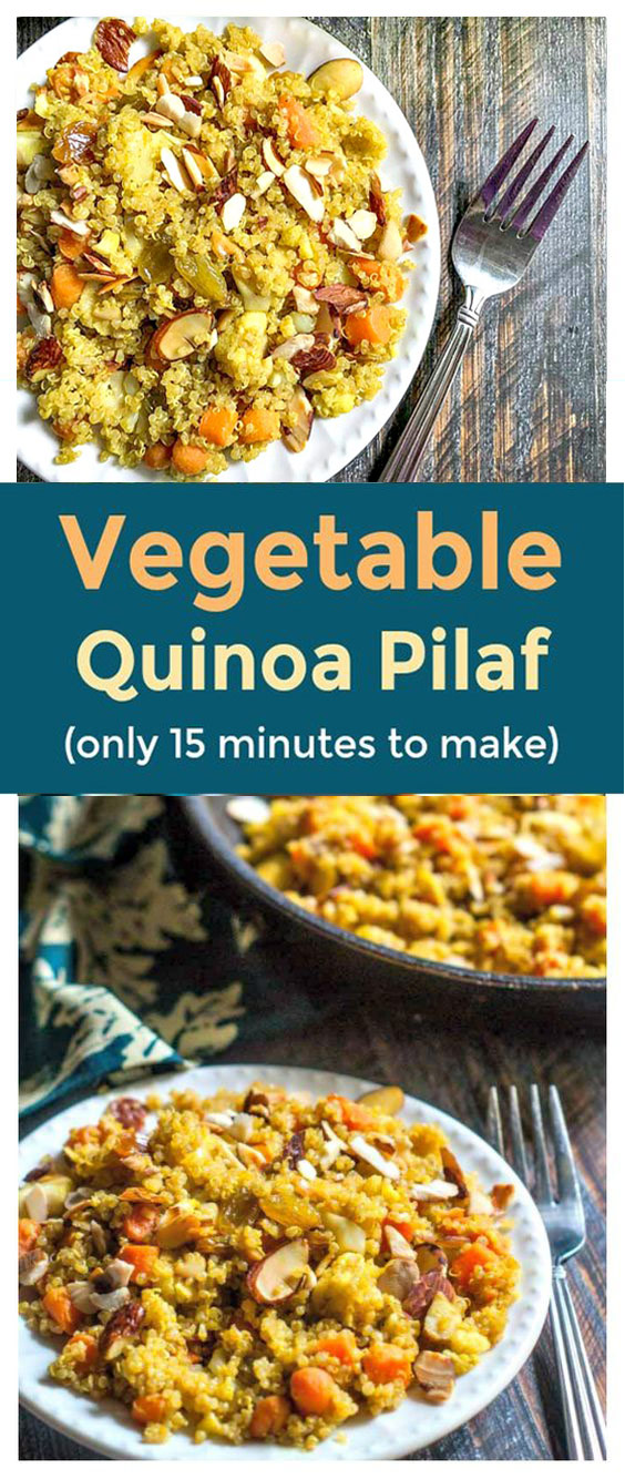 Curry Vegetable Quinoa Pilaf (Ready in 15 Minutes)
