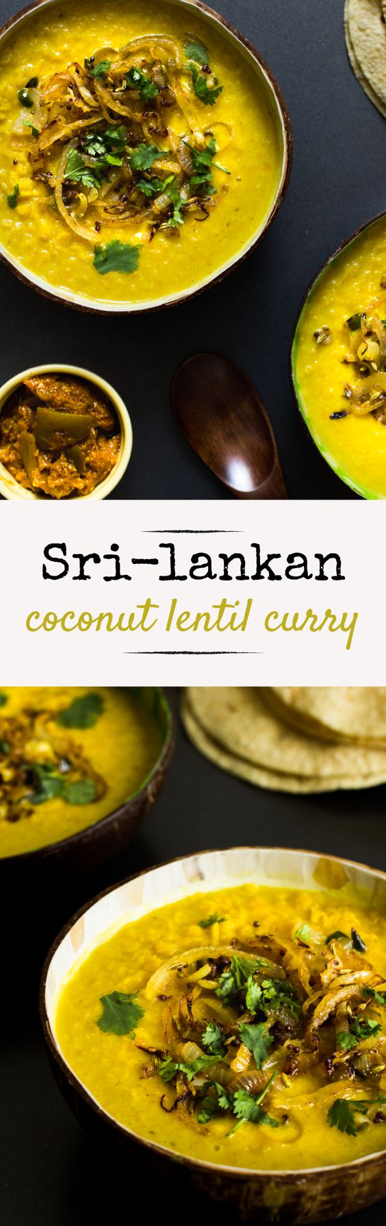This vegan Coconut Lentil Curry is something my mum cooked at least once a week growing up. (She still does). It’s a staple curry among any Sri-Lankan household – probably down to it being so yummy and easy to do.