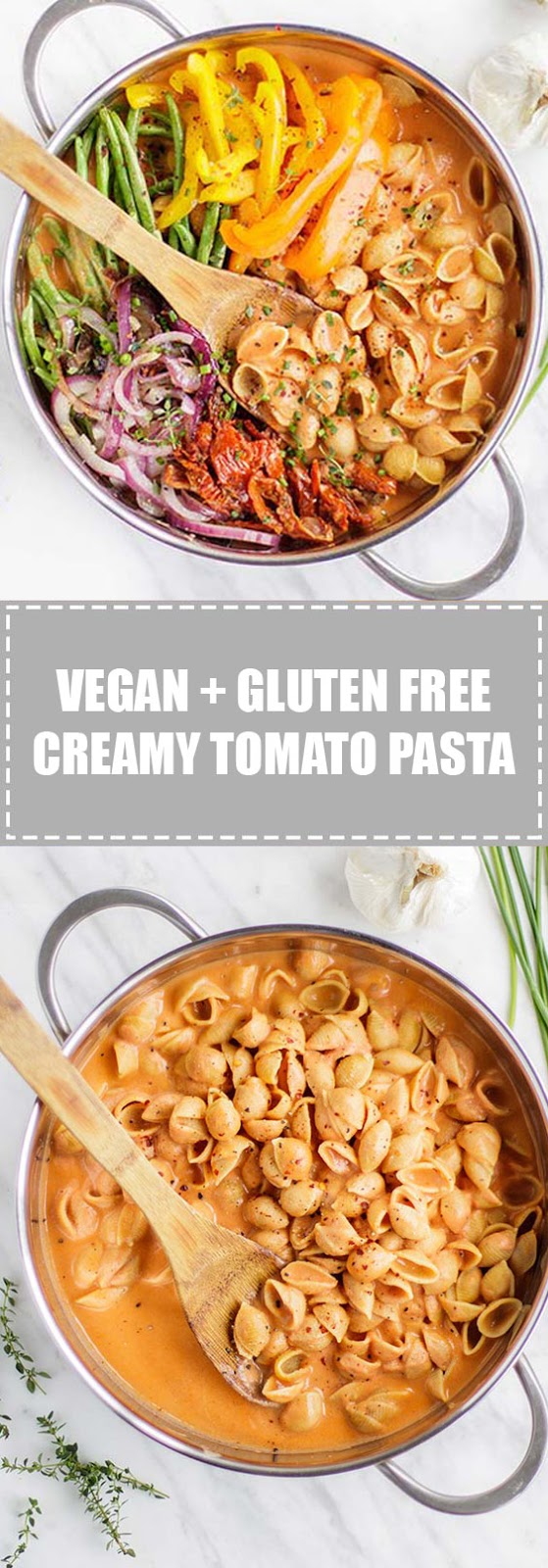 Vegan + Gluten Free Creamy Tomato Pasta