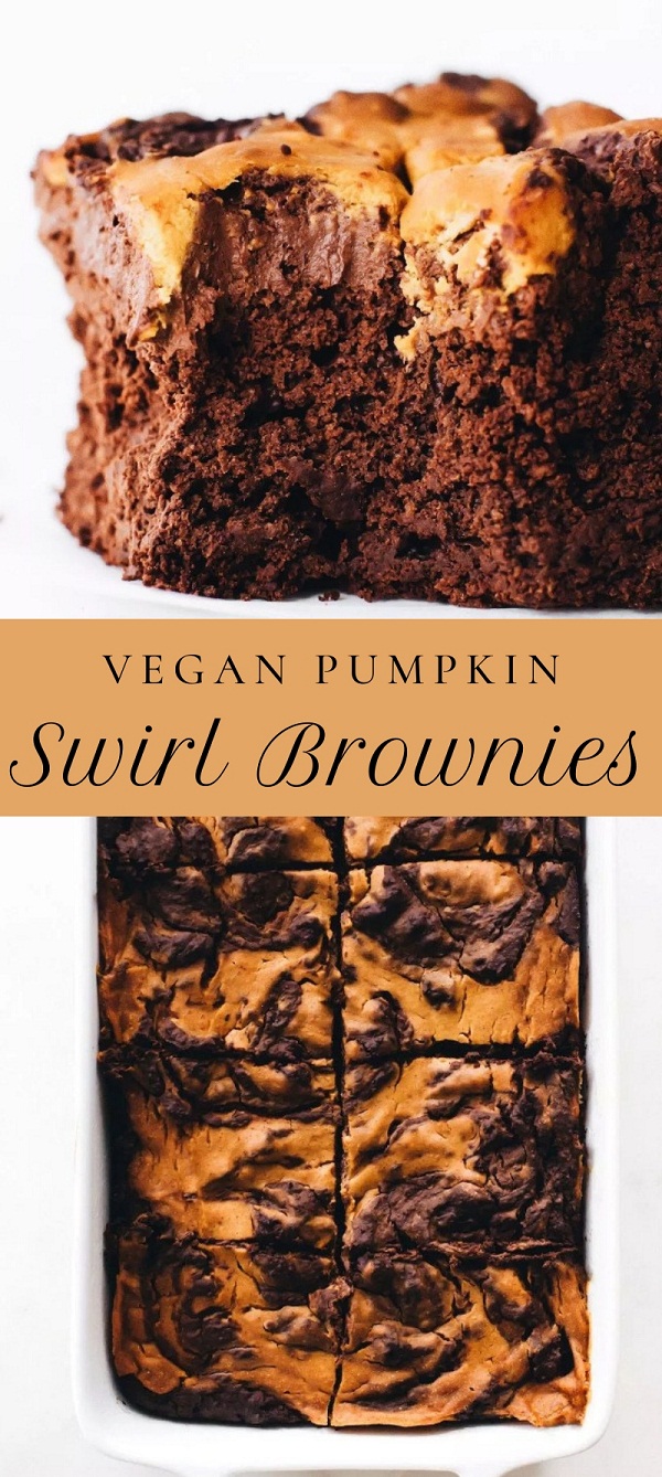 Vegan Pumpkin Swirl Brownies