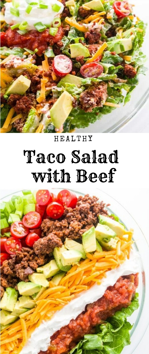 Easy Healthy Taco Salad Recipe with Ground Beef