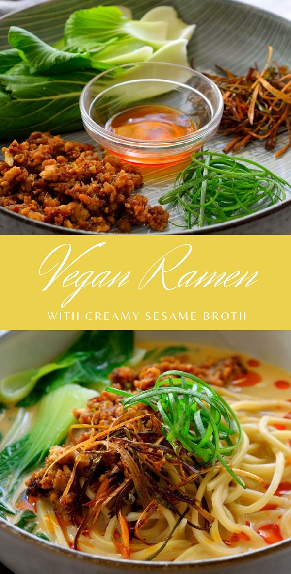 Vegan Ramen with Creamy Sesame Broth