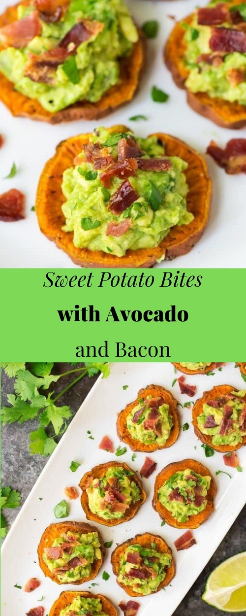 Sweet Potato Bites with Avocado and Bacon