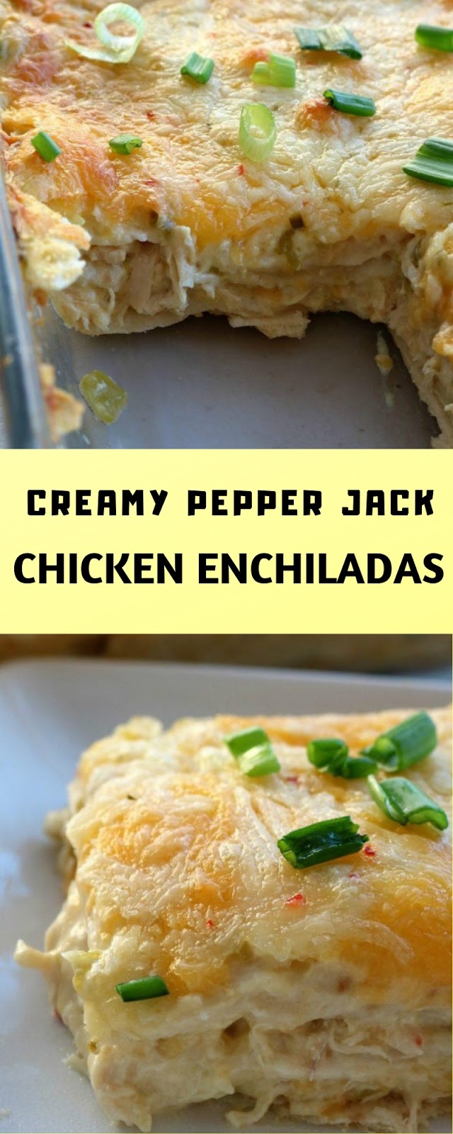 Creamy Pepper Jack Chicken Enchiladas