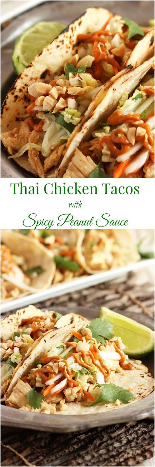 Thai Chicken Tacos with Spicy Peanut Sauce