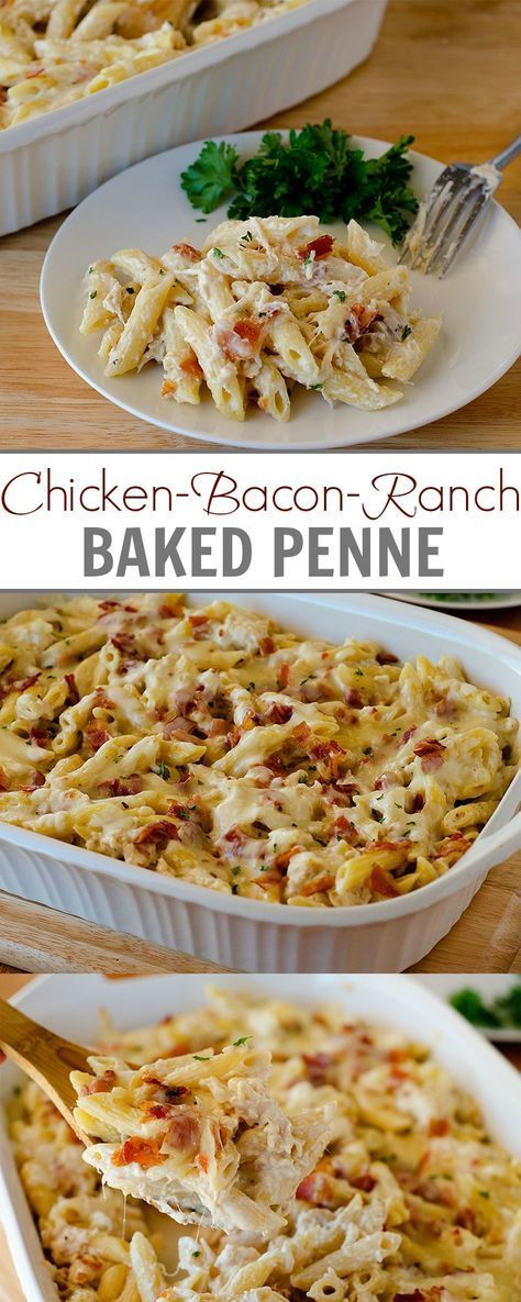 Chicken-Bacon-Ranch Baked Penne
