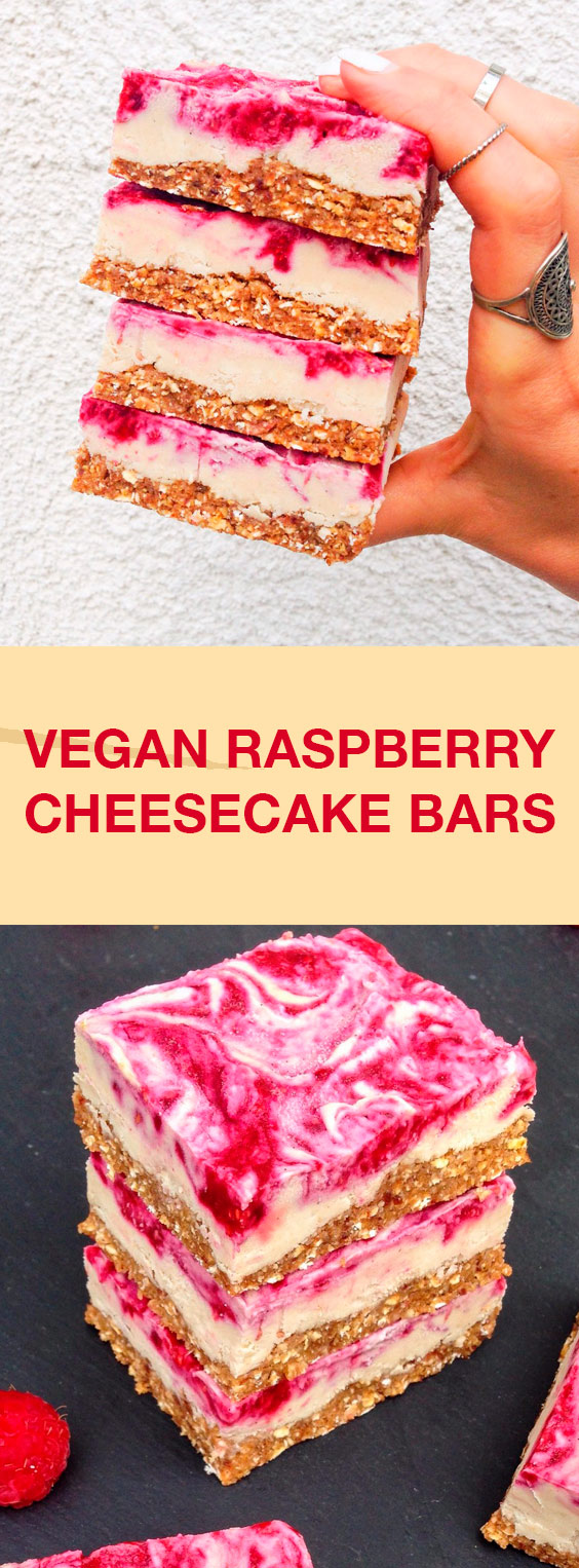  Vegan Raspberry Cheesecake Bars