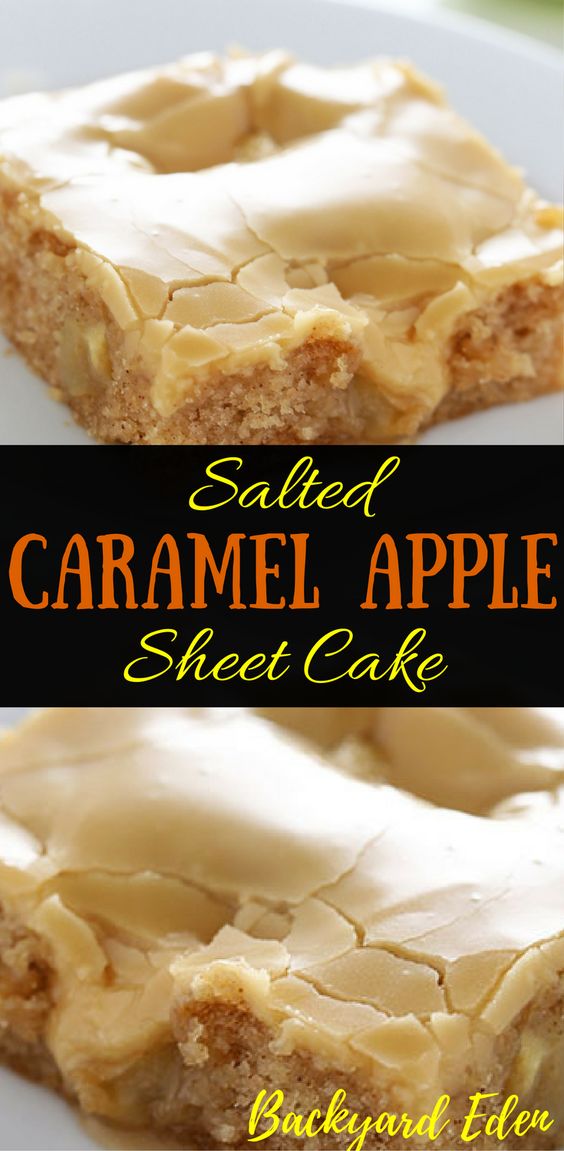 Salted Caramel Apple Sheet Cake Recipe