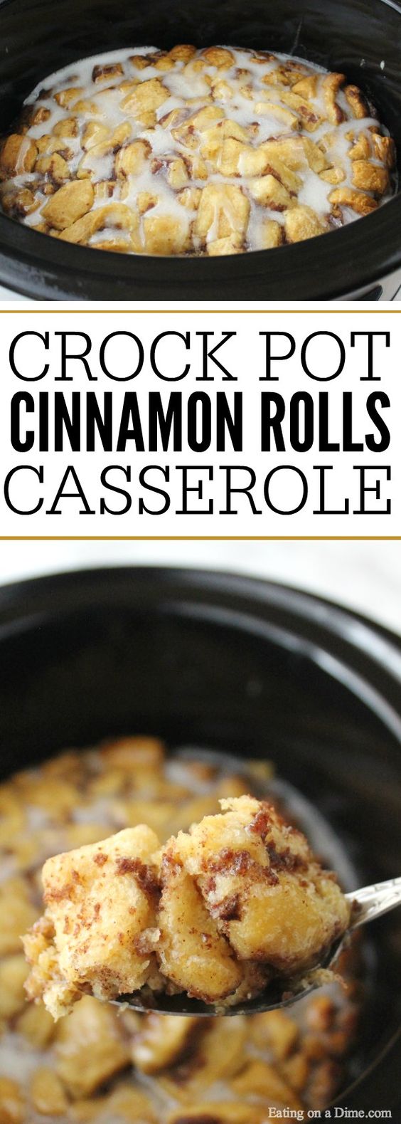 Crock pot Cinnamon Roll Casserole
