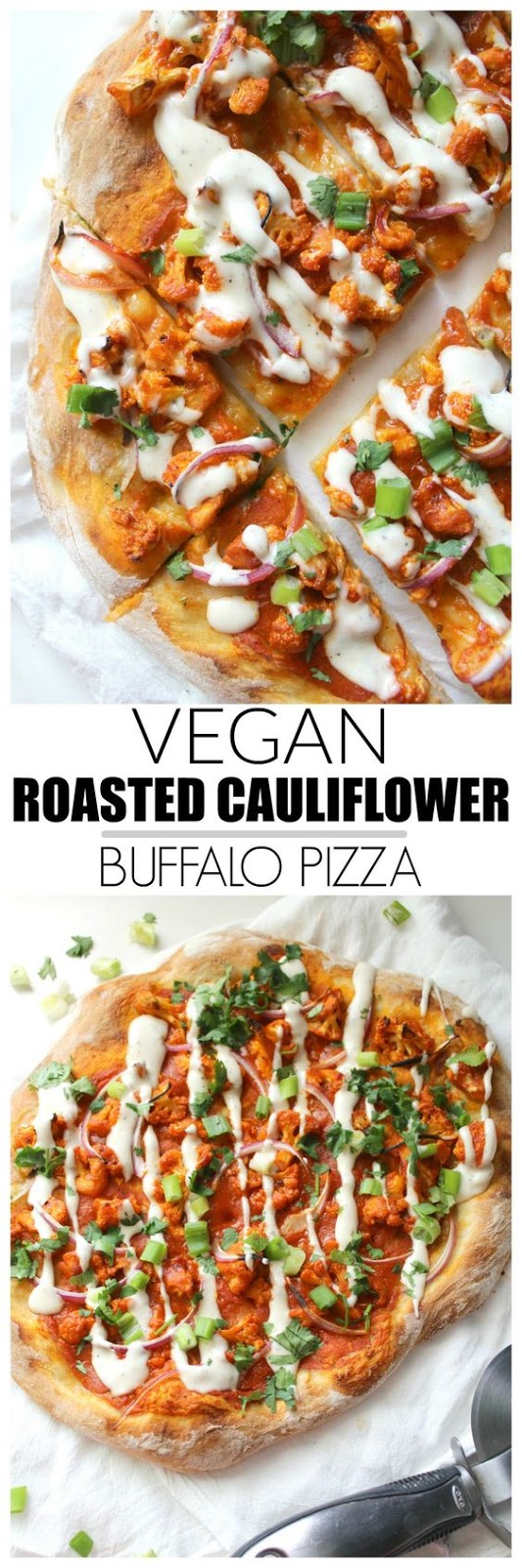 Vegan Roasted Cauliflower Buffalo Pizza