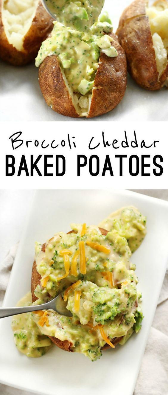 Broccoli Cheddar Baked Potatoes