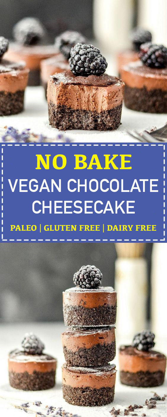Mini No-Bake Vegan Chocolate Cheesecake