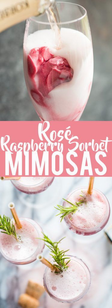 Rosé Raspberry Sorbet Mimosas