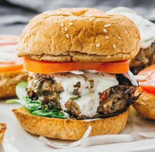 Greek Burgers with Spinach, Feta, and Sun-Dried Tomatoes