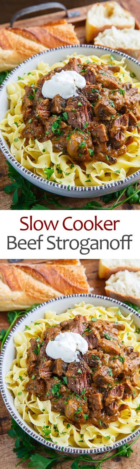 Slow Cooker Pot Roast Beef Stroganoff
