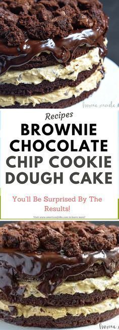 BROWNIE CHOCOLATE CHIP COOKIE DOUGH CAKE.!!