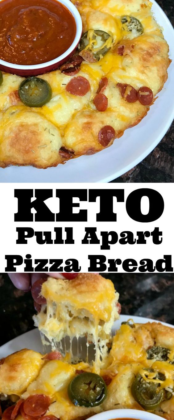 AMAZING DELICIOUS Keto Pull Apart Pizza Bread Recipe!  Keto Diet Recipes that are top notch! via @isavea2z