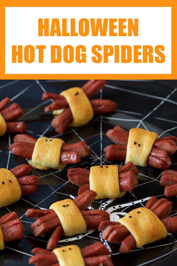 Halloween Hot Dog Spiders