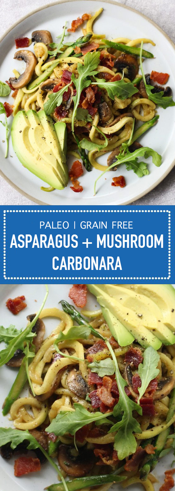 Asparagus + Mushroom Carbonara (Paleo & Grain Free)
