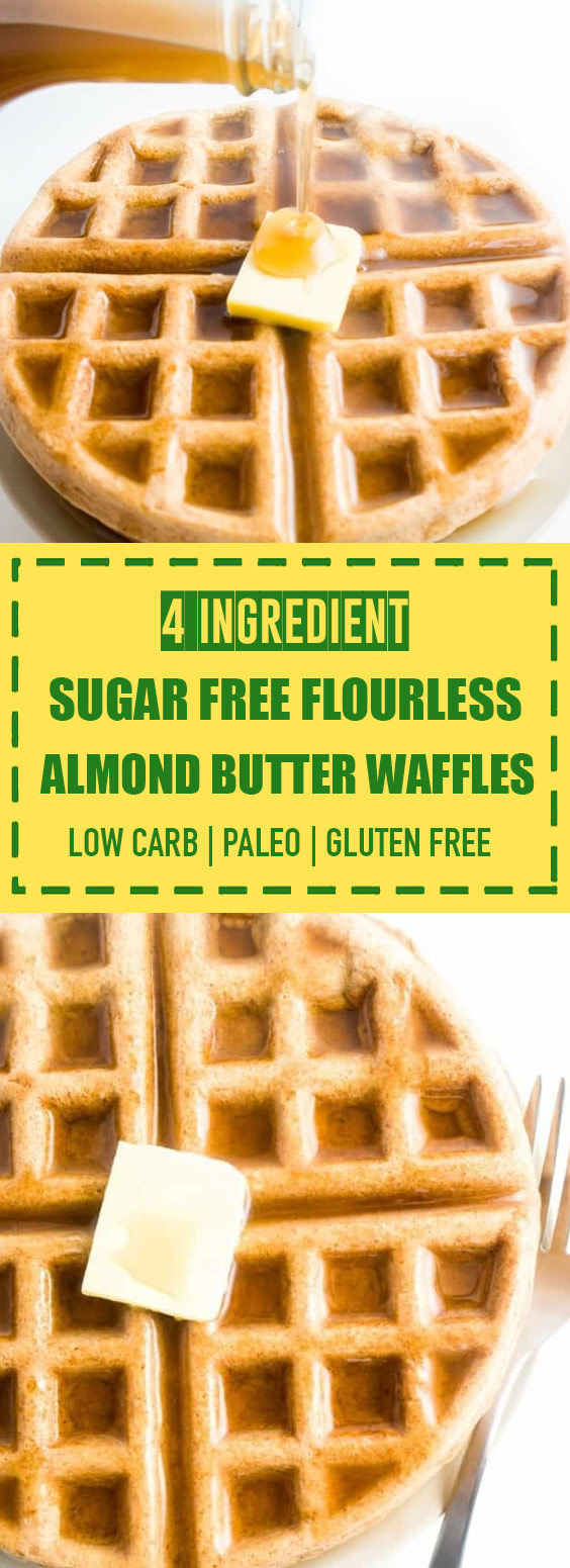 Low Carb + Sugar Free Flourless Almond Butter Waffles