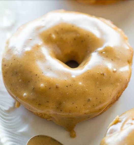 Banana Bread Donuts with Browned Butter Caramel Glaze