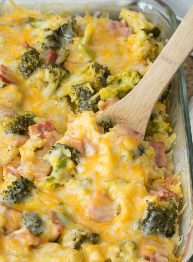 Cheesy Leftover Ham And Rice Casserole With Broccoli Recipes 